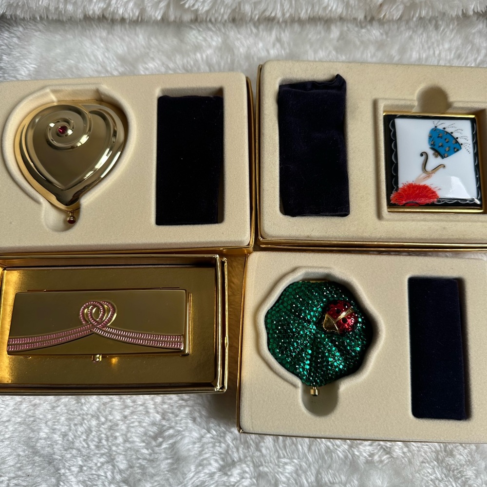 Estee Lauder Gold and Green Compact Collection